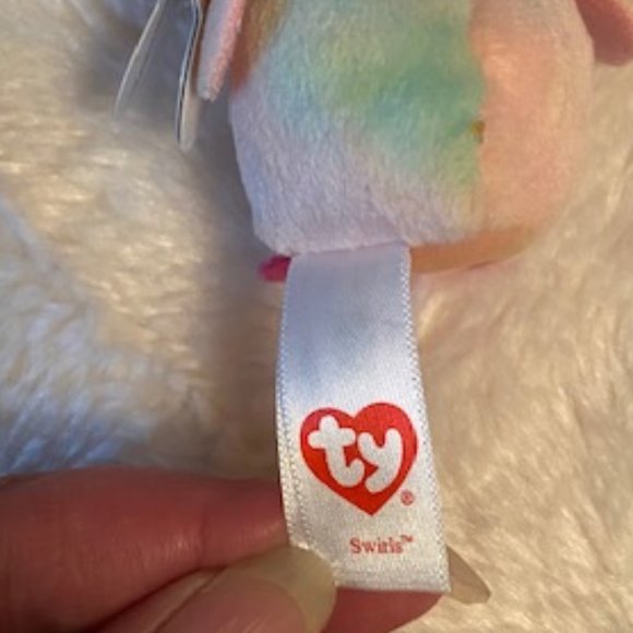 Ty Basket Beanie Plush Easter Bunny Swirls - Picture 4 of 7